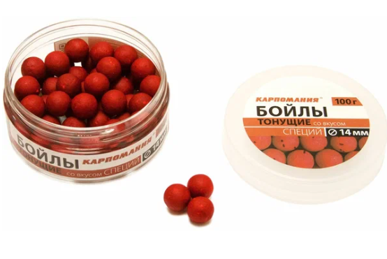 Тонущие бойлы со вкусом Специй 14мм 100г банка	