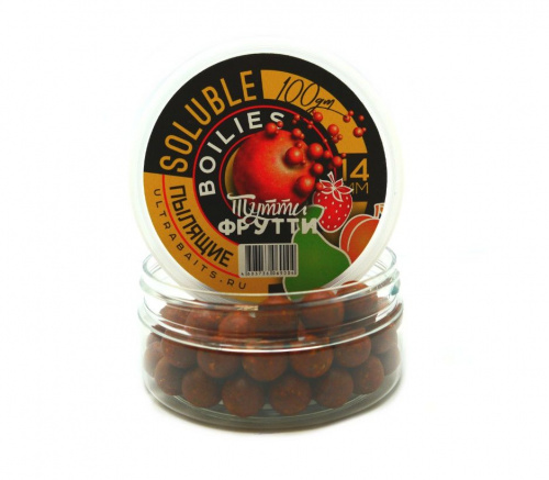 Бойлы насадочные растворимые ULTRABAITS (ТУТТИ - ФРУТТИ) 14мм			