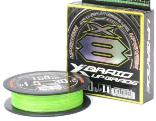 Шнур YGK X-Braid Upgrade X8 150m Green # 1.0  0.165 мм 22lb 9,9 кг