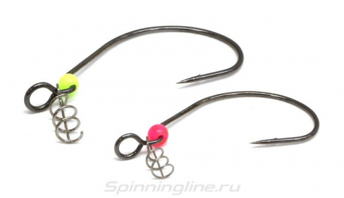 Крючки Gurza-WORM 310 LEHS № 1 BN (5шт/уп)(Офсет,широкое ухо+Helix+Round Beads ) VANADIUM										