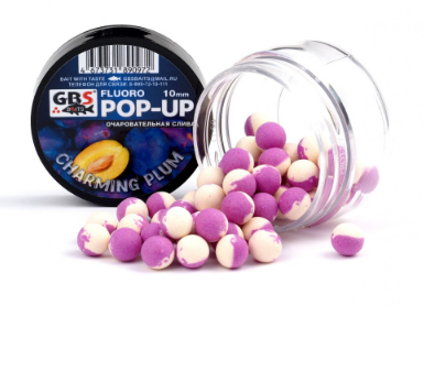 Бойлы POP-UP GBS "CHARMING PLUM" (Чарующая слива) (55 г, 10 мм, банка)				