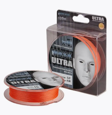 Плетёный шнур AKKOI MASK ULTRA x4 130m orange 0.10mm	