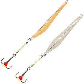 Блесна вертикал. зим. Lucky John DOUBLE BLADE с цеп. и тр. 65мм SG блистер							