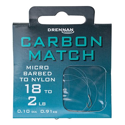 Поводки с крючком DRENNAN CARBON MATCH MICRO BARBED / #22 на леске 0,09мм длина 35см