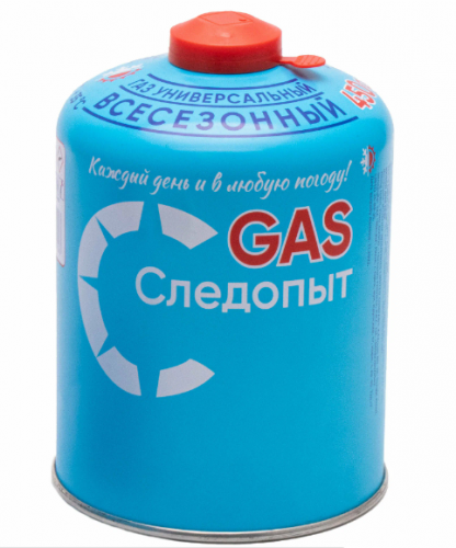  Газ для портат. плит"СЛЕДОПЫТ", металл.балон, 450гр резьб.(всесезонный)/12