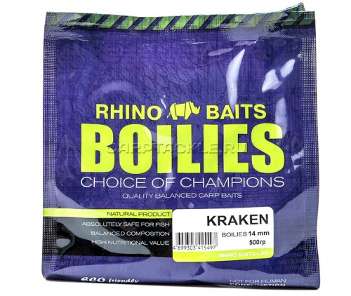 Бойлы насадочные Monster Rhino Black (монстер краб и черный перец), 14 мм, пакет 0,5 кг