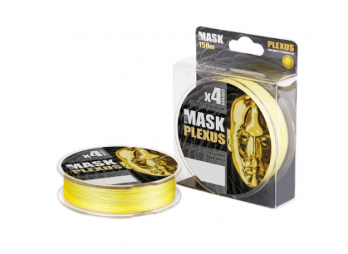 Плетёный шнур AKKOI MASK PLEXUS x4 150m yellow 0.16mm		