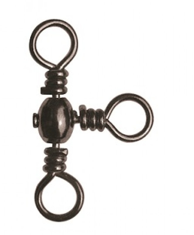 вертлюг тройной "Catcher" CROSSLINE (BARREL SWIVEL, #  4, 8 шт в пачке)
