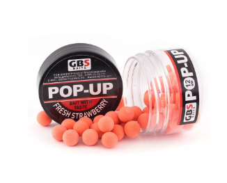 Бойлы GBS Baits Pop-up плавающие 8мм 40гр Клубника			