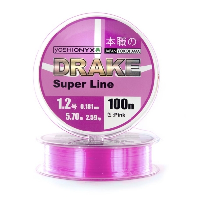 Леска Yoshi Onyx DRAKE SUPERLINE 100M 0.165mm Pink