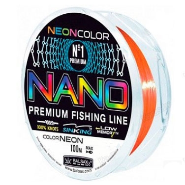 Леска BALSAX "Nano Neon Orange" BOX 100м 0,18 (5,0кг)											