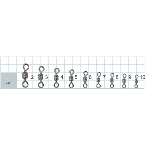 Вертлюжки Gurza-  Rolling  Ribbed Swivel с насечкой  ВN №6 (10шт/уп.)