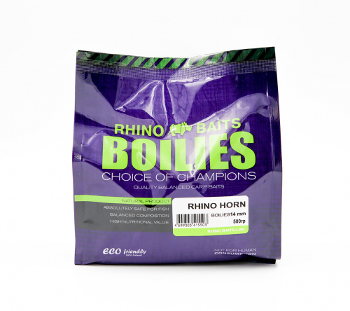 Бойлы насадочные Rhino Horn (белые специи), 14 мм, пакет 0,5 кг