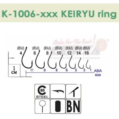Крючки Gurza- KERYU RING  BN №8 (10шт./упак.)