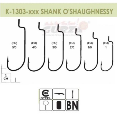 Крючки Gurza-O*SHAUGHNESSY  № 4/0 BN (6шт/упак.)(офсет)