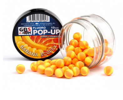 Бойлы POP-UP GBS "BANANA SCOPEX" (Банан + Сладости) (55 г, 10 мм, банка)	