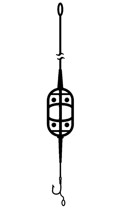 Готовый карповый монтаж с кормушкой WIDE Flat Method 100г 1 крючок CarpHunter