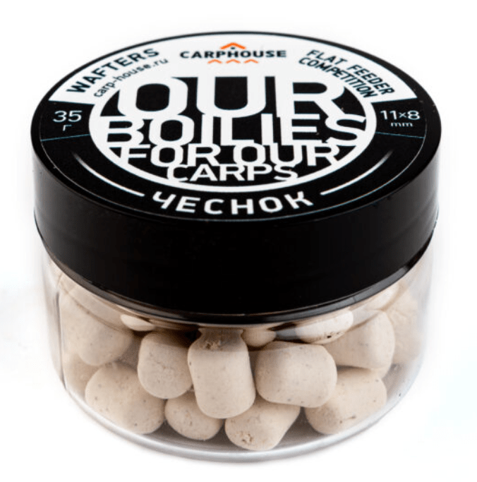 CARPHOUSE Насадочные Бойлы Нейтрально плавучести Дамбелс 8*11 мм. "Garlic" (Чеснок) 0,035 кг.		