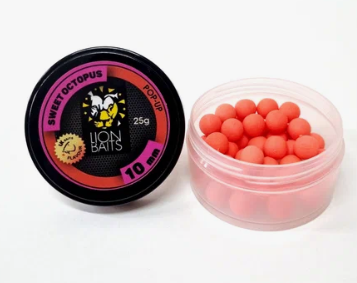 LION BAITS Pop-up (плавающие) Бойлы 8 мм. "Sweet Octopus (Сладкий кальмар)" 0,025 кг.		