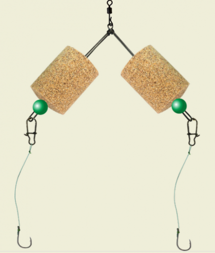 Оснастка для технопланктона Λ-образная для двух таблеток с 2 крючками Iseama №15		