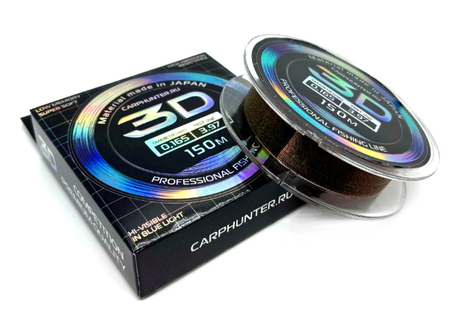 Универсальная монофильная леска CARPHUNTER 3D 0,496мм 25,29кг 150м Camo (Fluo Green)	