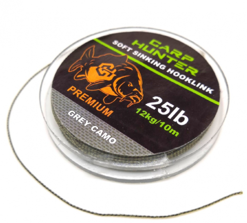 Поводковый материал CarpHunter PREMIUM 25lb (12кг) 10м (grey camo)