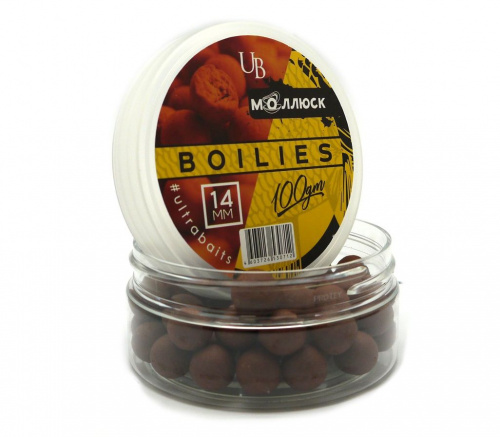 Бойлы насадочные ULTRABAITS (МОЛЛЮСК) 14мм, банка 100 гр	