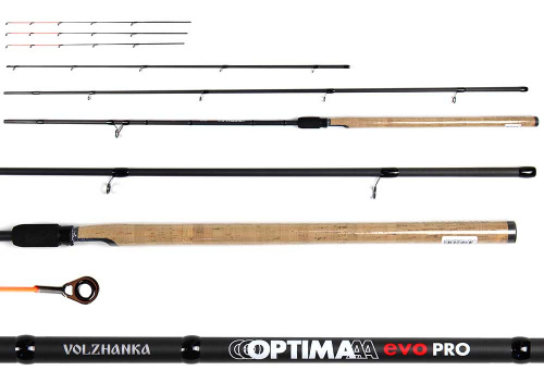 Удилище фидер "Волжанка Оптима Evo Pro 13ft" 3.9м (3 секции+3) тест до 90гр+ (IM7)