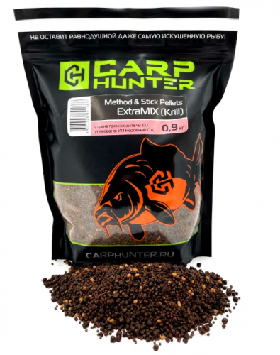 Прикормка  Method & Stick Pellets ExtraMIX (KRILL Meal) CARPHUNTER 0,9кг	