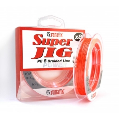 Шнур FANATIK Super Jig PE X8 120 м. (#0,4) 0,10мм. ORANGE															