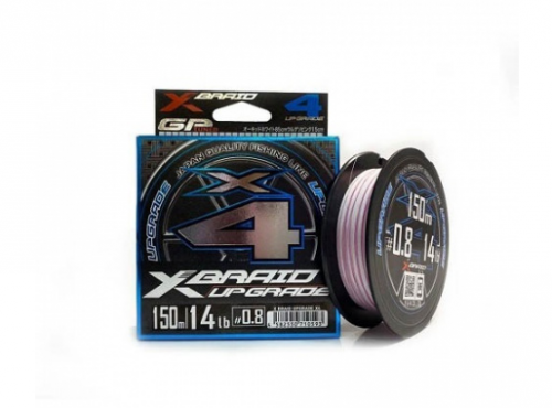 Шнур YGK X-Braid Upgrade X4 150m White Pink # 0.4  0.104 мм 8lb 3,6 кг