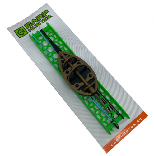 Готовый карповый монтаж с флэт кормушкой 100г "Flat Method" CarpHunter	