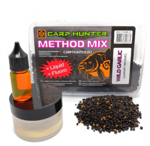 Прикормка  Method mix Pellets + Fluoro + Liquid Wild Garlic (дикий чеснок) CARPHUNTER