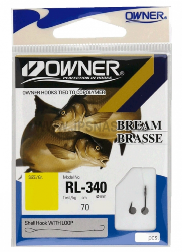 Крючок с поводком OWNER RL-340  №14 (70см, 0.10, 10шт.)																