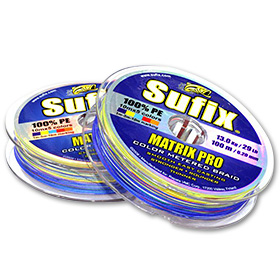 Леска плетеная SUFIX Matrix Pro x6 разноцвет. 100м 0.12мм 8,1кг					