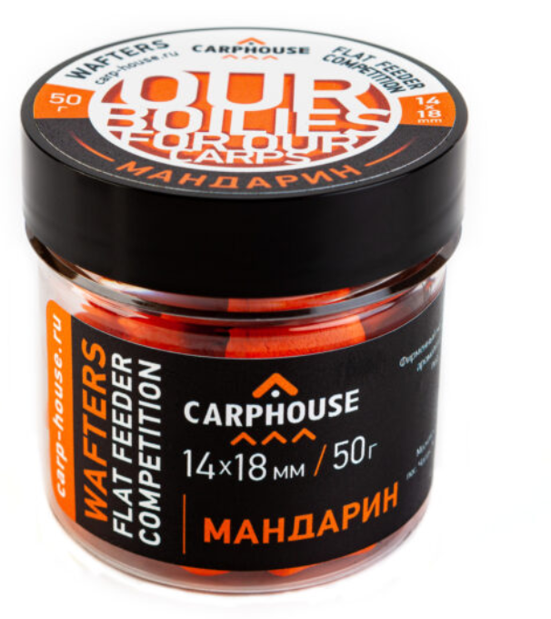 CARPHOUSE Насадочные Бойлы Нейтрально плавучести Дамбелс 14*18 мм. "Tangerine" (Мандарин) 0,05 к