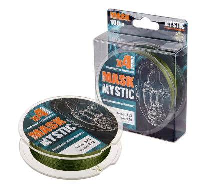 Плетёный шнур AKKOI MASK MYSTIC x4 100m deep-green 0.18mm																				
