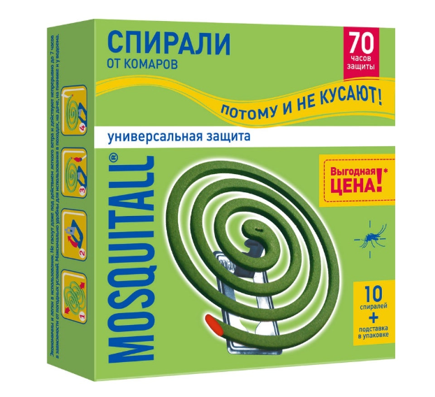москитолл антикомарин спираль универс. защита 10 шт