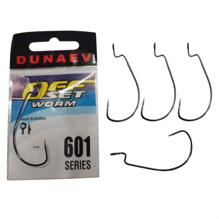 Крючок Dunaev Offset Worm 601 #6 (упак. 5 шт)