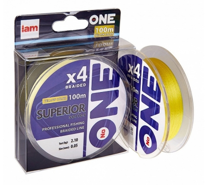 Плетеная леска №ONE SUPERIOR Х4-100 (yellow) d0.05