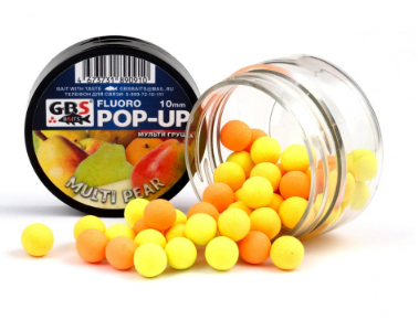 Бойлы POP-UP GBS "МУЛЬТИ ГРУША" (три цвета) (55 г, 10 мм, банка)	