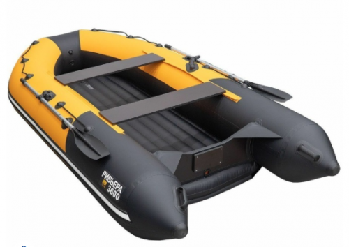 Лодка Ривьера Компакт 3600 НДНД  комби оранж/черный