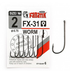Крючки FANATIK FX-31 WORM №2 (6)	