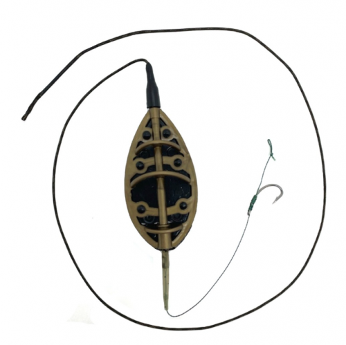 Готовый карповый монтаж с флэт кормушкой 90г "Flat Method" CarpHunter