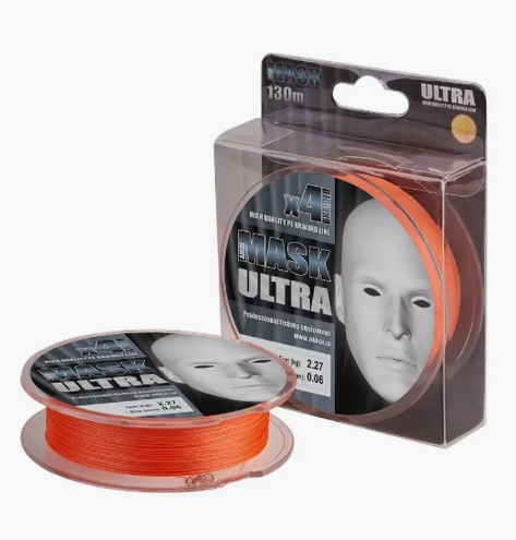 Плетёный шнур AKKOI MASK ULTRA x4 130m orange 0.12mm	