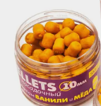 Пеллетс насадочный с ароматом Ванили и Меда 10мм 100г (банка)		