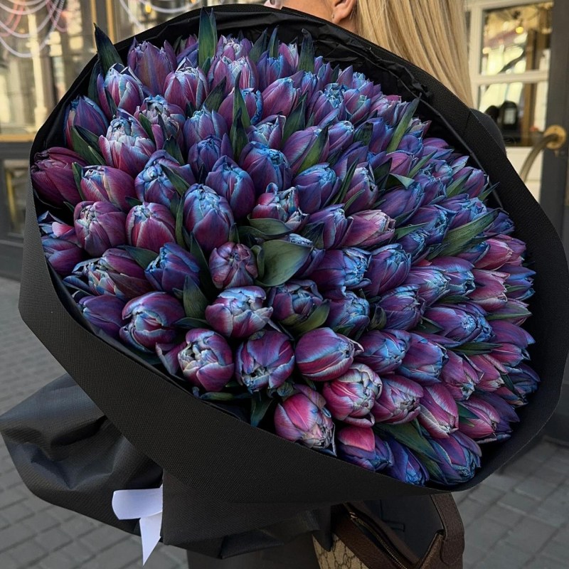 101 синий тюльпан в Нижнем Новгороде
