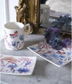 Французский фаянс Gien Коллекция посуды с декором из полевых цветов AZUR (Лазурь)