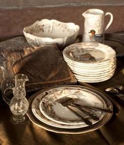 Французский фаянс Gien Самая полная коллекция посуды с охотничьими мотивами SOLOGNE (Солонь)