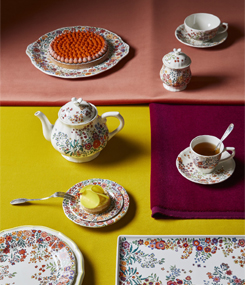 Французский фаянс Gien Цветочная коллекция посуды Poésie (Поэзия) парад цветов